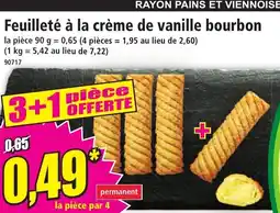 Norma Feuilleté à la crème de vanille bourbon offre