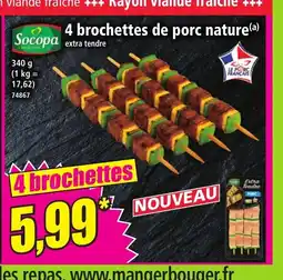 Norma SOCOPA 4 brochettes de porc nature offre