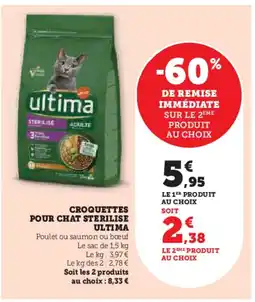 U Express ULTIMA croquettes pour chat sterilise offre