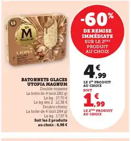 U Express MAGNUM Batonnets glaces utopia offre