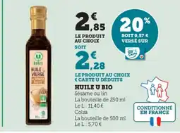 U Express Huile u bio offre