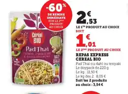 U Express CEREAL BIO Repas express offre