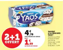 U Express YAOS Yaourt a la grecque offre
