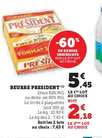 U Express PRESIDENT Beurre offre