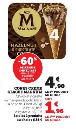 U Express MAGNUM Cones creme glacee offre