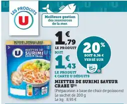 U Express Miettes de surimi saveur crabe u offre