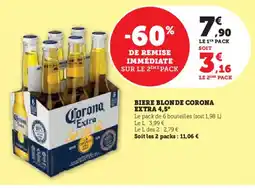 U Express Biere blonde corona extra 4,5° offre