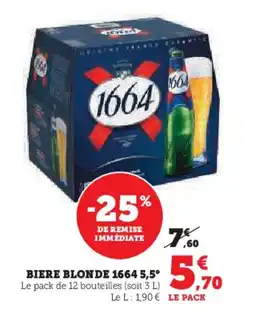 U Express Biere blonde 1664 5,5° offre