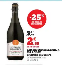 U Express SIGNORE GIUSEPPE Lambrusco dell'emilia igt rouge offre