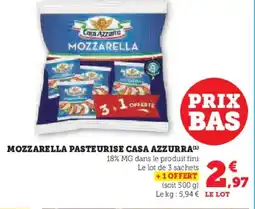 U Express CASA AZZURRA Mozzarella pasteurise offre