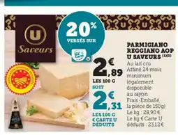 U Express Parmigiano reggiano aop u saveurs offre