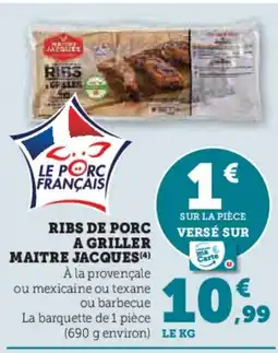 U Express MAITRE JACQUES Ribs de porc a griller offre
