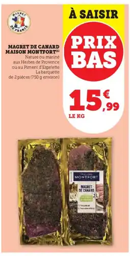 U Express MAISON MONTFORT Magret de canard offre