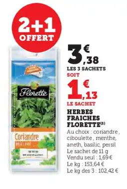 U Express FLORETTE Herbes fraiches offre