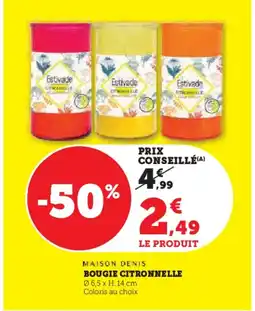U Express Bougie citronnelle offre
