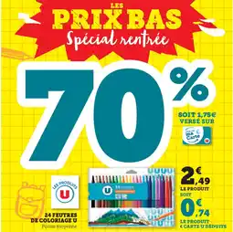 Hyper U 24 feutres de coloriage u offre