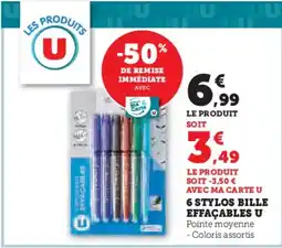 Hyper U Stylos bille effacables u offre
