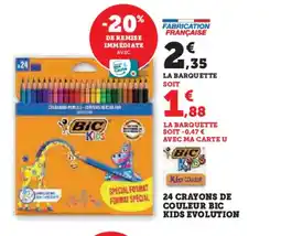 Hyper U 24 crayons de couleur bic kids evolution offre