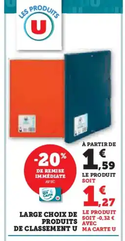 Hyper U Large choix de le produit de classement u offre