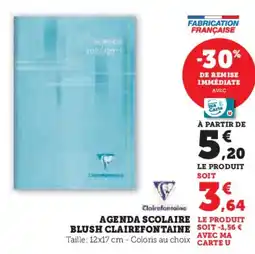Hyper U CLAIREFONTAINE Agenda scolaire blush offre