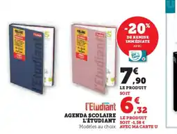 Hyper U Agenda scolaire l'étudiant offre