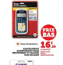 Hyper U Calculatrice scientifique texas offre