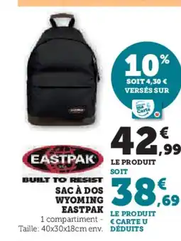 Hyper U EASTPAK Sac à dos wyoming offre