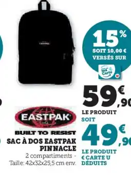 Hyper U EASTPAK Sac à dos pinnacle offre