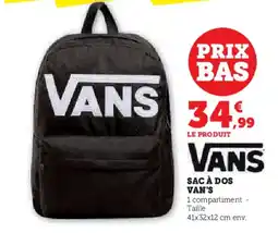 Hyper U VANS Sac à dos offre