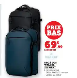 Hyper U WALKER ELEMENT Sac à dos offre