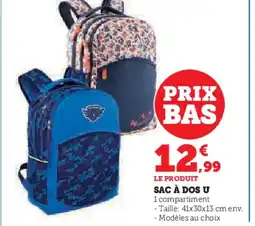 Hyper U Sac à dos u offre