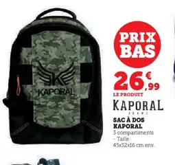 Hyper U KAPORAL Sac à dos offre