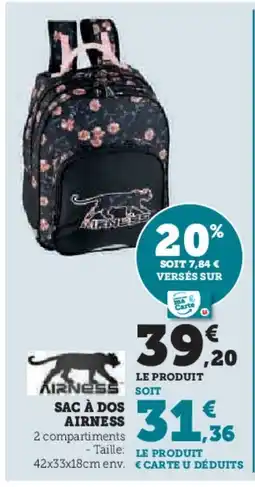 Hyper U AIRNESS Sac à dos offre