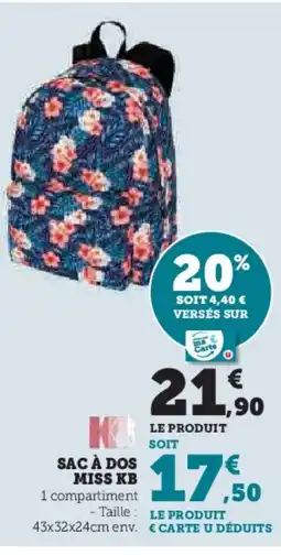 Hyper U Sac à dos miss kb offre