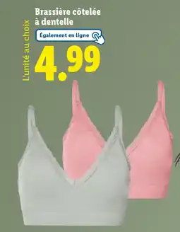 Lidl Brassière côtelée à dentelle offre