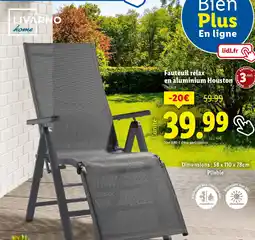 Lidl Fauteuil relax en aluminium Houston offre