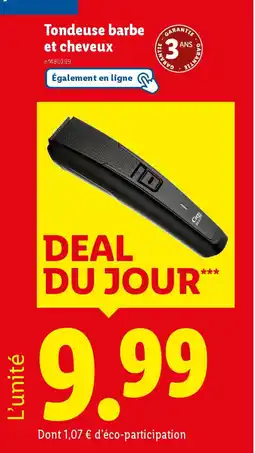 Lidl Tondeuse barbe et cheveux offre