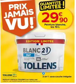 Castorama TOLLENS Peinture intérieure 2 en 1 blanc mat offre