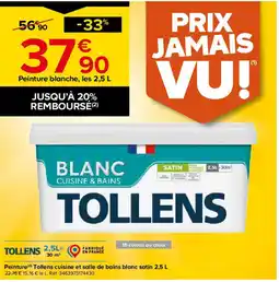 Castorama TOLLENS Peinture Tollens cuisine et salle de bains blanc satin offre