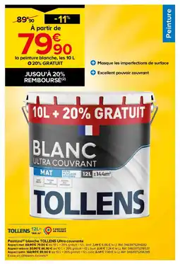 Castorama TOLLENS Peinture blanche Ultra couvrante offre