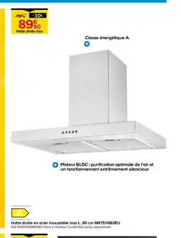 Castorama Hotte droite en acier inoxydable inox offre