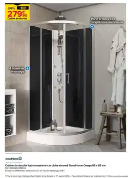 Castorama GOODHOME Cabine de douche hydromassante circulaire chromé offre