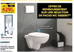 Castorama GEBERIT Pack WC suspendu sans bride offre
