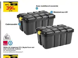 Castorama Malles de rangement Skyda Form noir avec couvercle offre