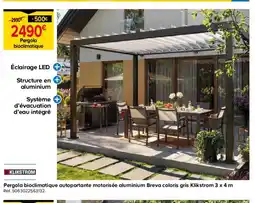 Castorama Pergola bioclimatique autoportante motorisée aluminium Breva coloris gris offre