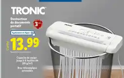 Lidl TRONIC Destructeur de documents portatif offre