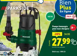 Lidl PARKSIDE Pompe immergée pour eaux chargées offre