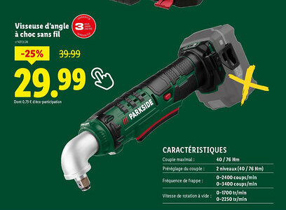 Lidl Visseuse d'angle à choc sans fil offre