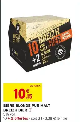 Intermarché Bière blonde pur malt breizh bier offre