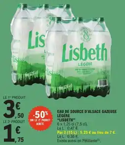 E.Leclerc Eau de source d'alsace gazeuse légère lisbeth offre